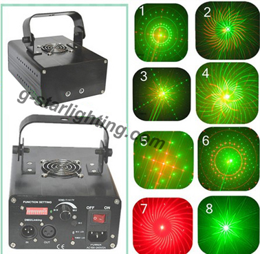 Eight gobos laser light