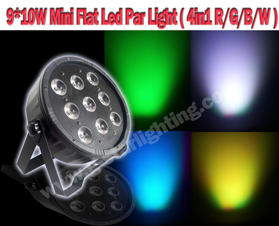 9*10W 4in1 RGBW Mini Led Flat Par Light